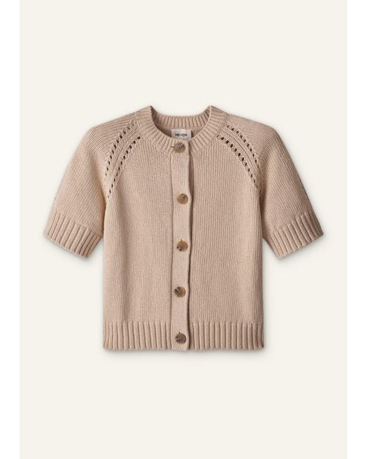 ME+EM Brown Chunky Cotton Button-Through Knit Tee