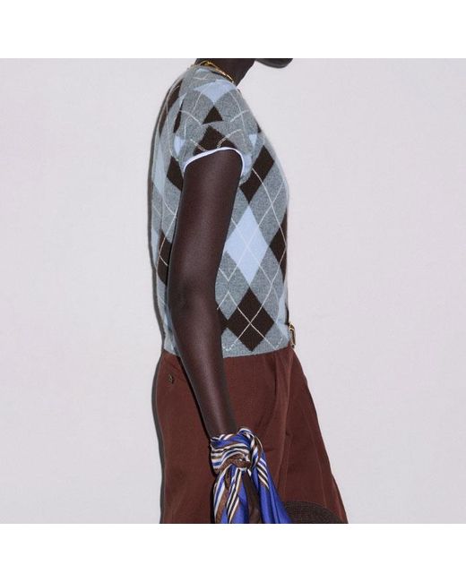 ME+EM Blue Cashmere Argyle Baby Tee