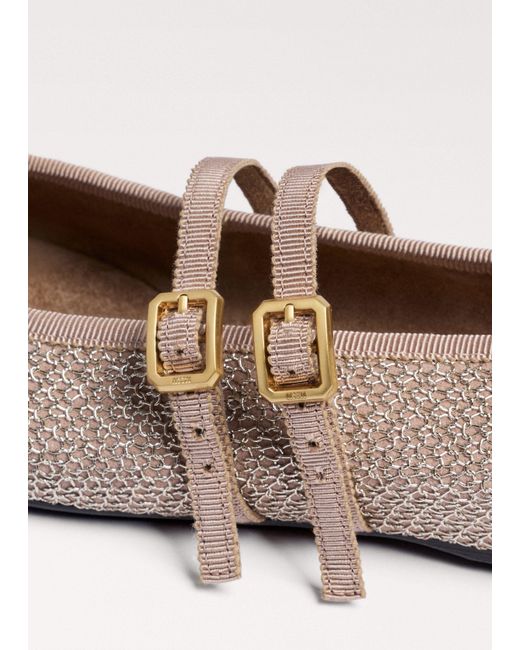 ME+EM Natural Mesh Round Toe Ballerina