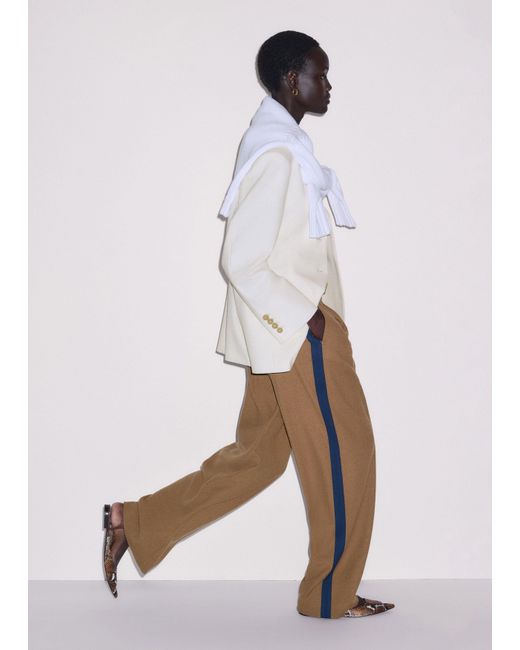 ME+EM Brown Straight Pleat Front Trouser