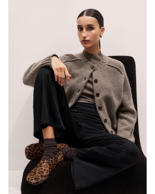 ME+EM Black Crop Palazzo Pant