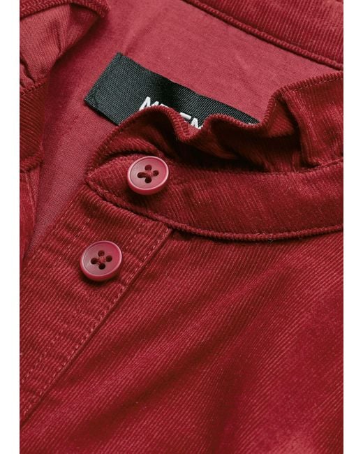 ME+EM Red Super Soft Micro Cord Blouse