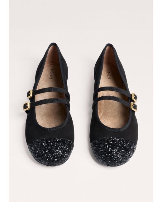 ME+EM White Crystal Round Toe Ballerina