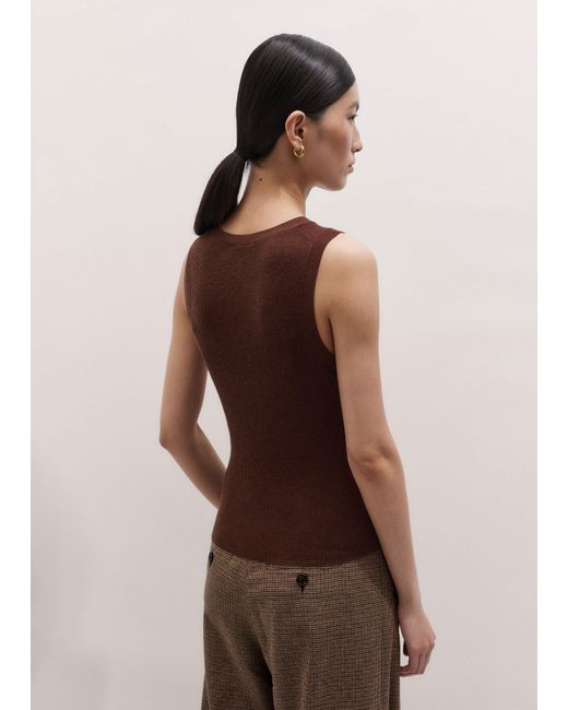 ME+EM Brown Barely There Knit Tank