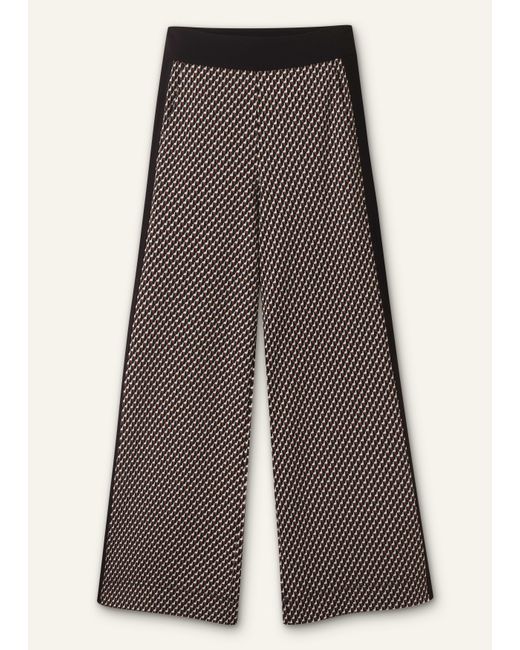 ME+EM Black Travel Tailoring Geo Jacquard Wide-Leg Pant