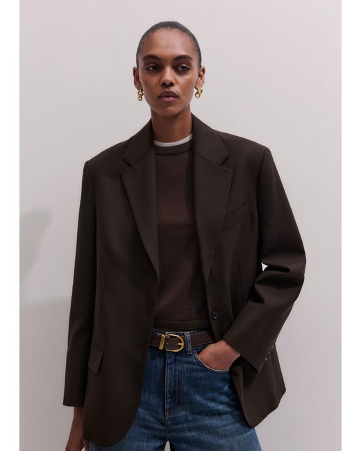 ME+EM Black Intelligently Oversized Blazer