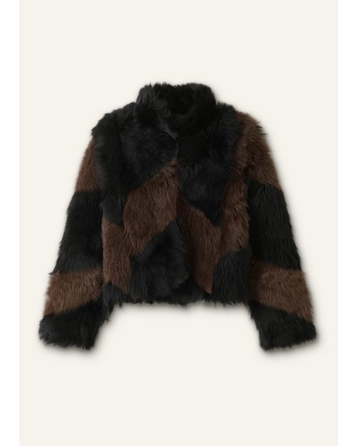 ME+EM Black Statement Patchwork Coat