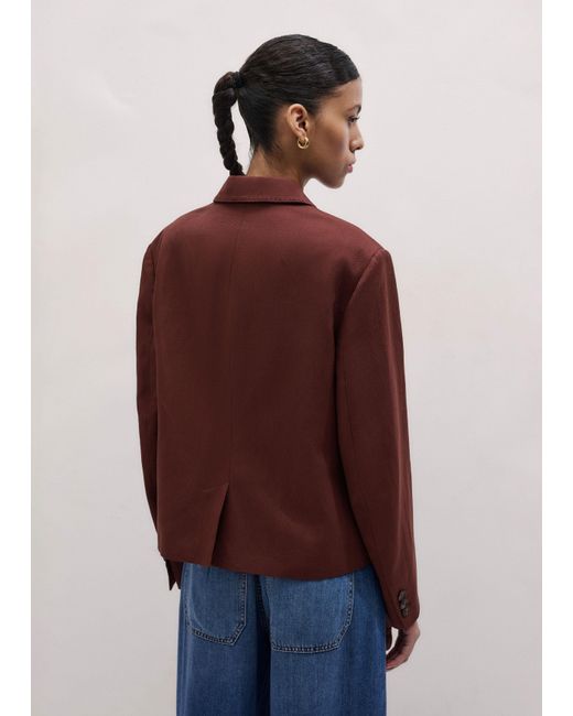 ME+EM Brown Intelligently Oversized Short Blazer