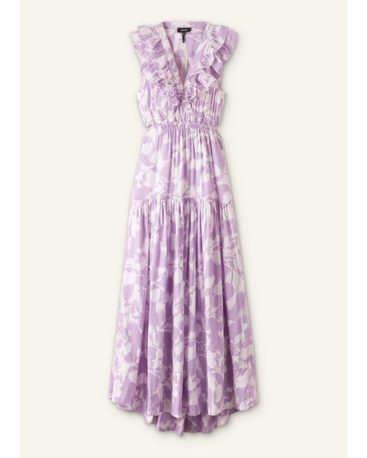 ME+EM Purple Cheesecloth Tulip Print Full-Length Dress