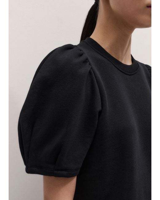 ME+EM Black Puff Sleeve Sweatshirt Tee