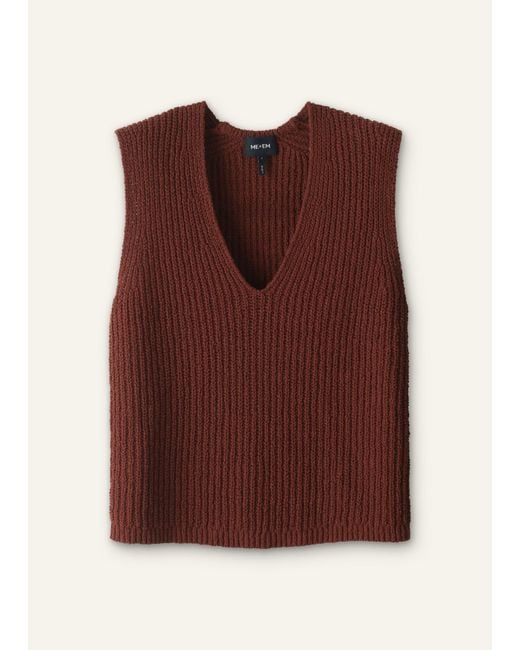 ME+EM Multicolor Bouclé Rib Relaxed Knit Vest