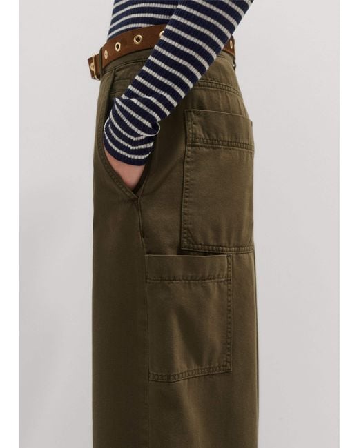 ME+EM Green Relaxed Casual Boyfriend Pant