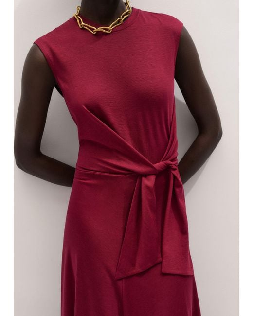 ME+EM Red Tie Front Maxi Dress