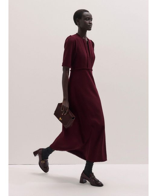 ME+EM Multicolor Textured Slim Midi Dress