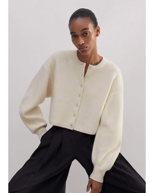 ME+EM Natural Dramatic Sleeve Crop Knit Jacket