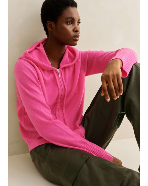 ME+EM Pink Cashmere Relaxed Layering Hoody