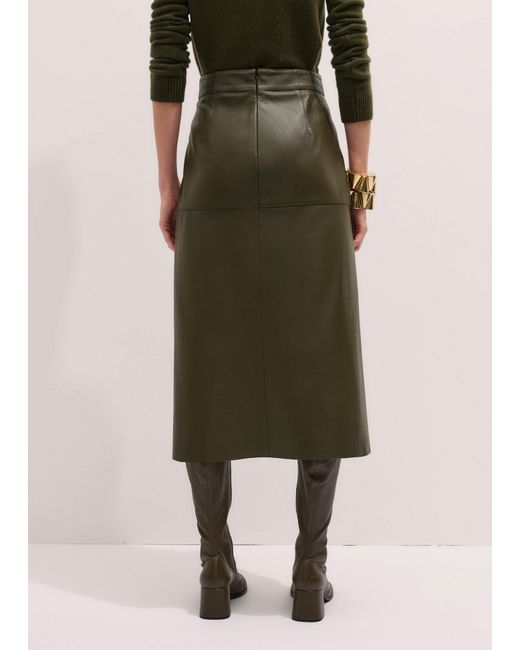 ME+EM Green Straight Button Front Maxi Skirt