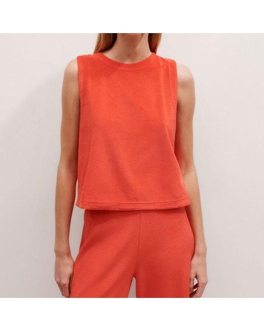 ME+EM Red Towelling Crop Top