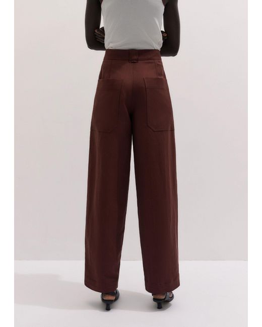 ME+EM Purple Exaggerated Tapered Pleat Trouser