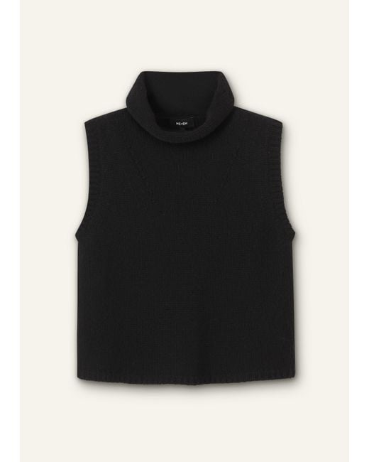ME+EM Black Crop Sweater Vest