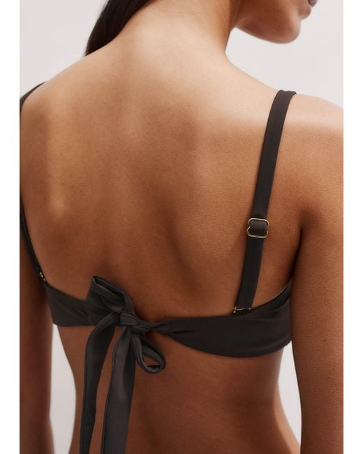 ME+EM Black Square Neck Bikini Top