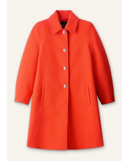 ME+EM Orange Sculptural Sleeve Swing Coat