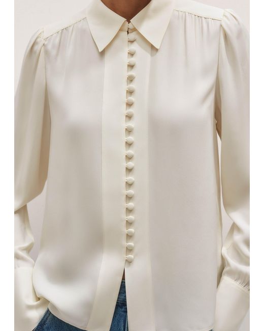 ME+EM Natural Silk Button Layering Shirt + Tie