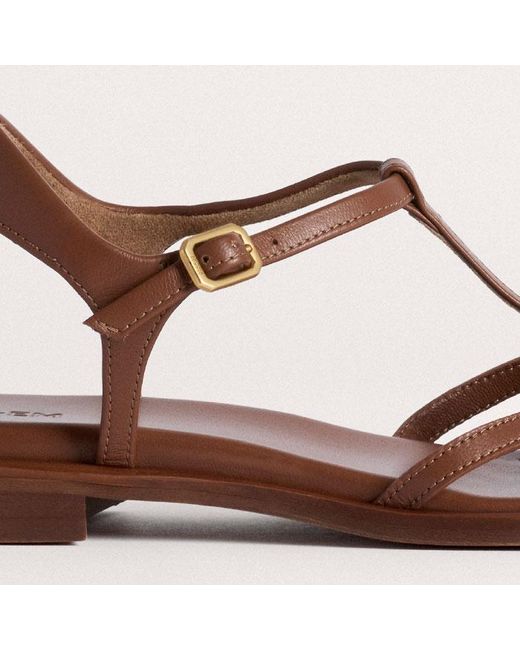 ME+EM Brown Caged T-Bar Sandal