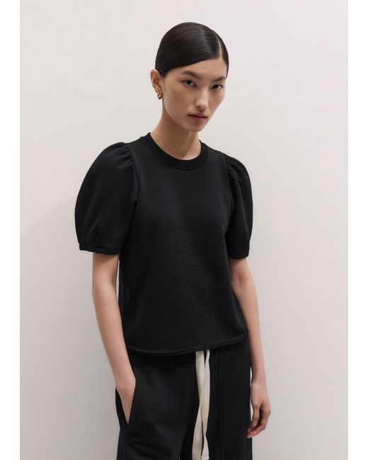 ME+EM Black Puff Sleeve Sweatshirt Tee