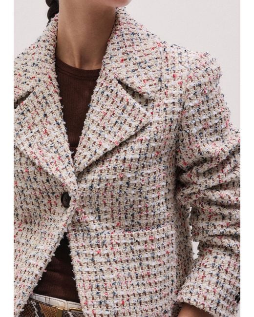 ME+EM Multicolor British Tweed Cropped Jacket
