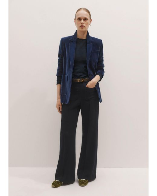 ME+EM Black Textured Patch Pocket Subtle Flare Trouser