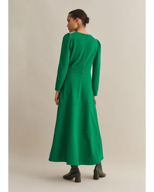 ME+EM Green Travel Tailoring Fit And Flare Maxi Dress