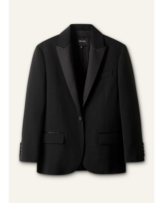 ME+EM Black Intelligently Oversized Tux Jacket
