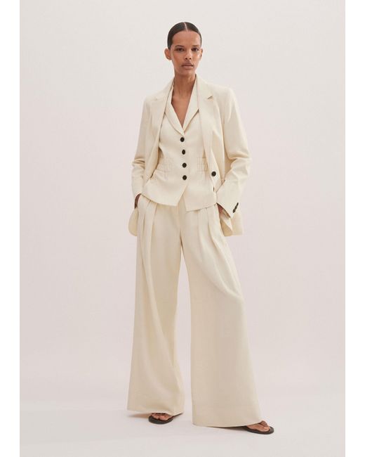 ME+EM Natural Linen-Blend Deconstructed Blazer