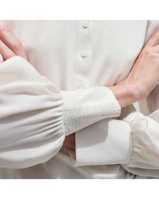 ME+EM Natural Fluid Sleeve Layering Blouse