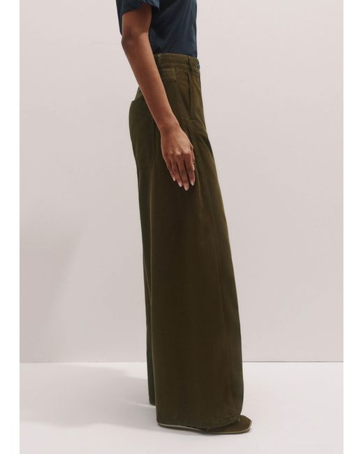ME+EM Green Cord Super Soft Wide Engineered Trouser