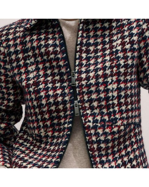 ME+EM Black Houndstooth Fitted Cropped Jacket