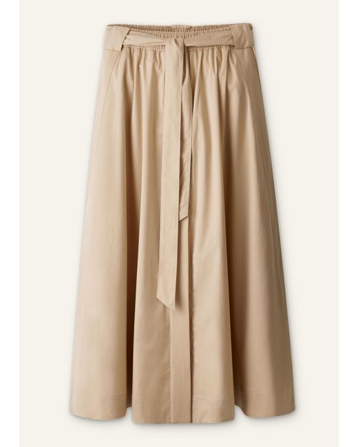 ME+EM Multicolor Cotton A Line Maxi Skirt + Belt