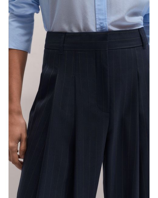 ME+EM Blue Double Pleat Taper Trouser