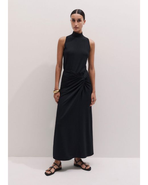 ME+EM Blue High Neck Sleeveless Top