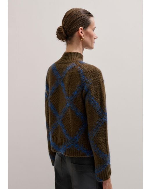 ME+EM Black Statement Textured Argyle Jumper
