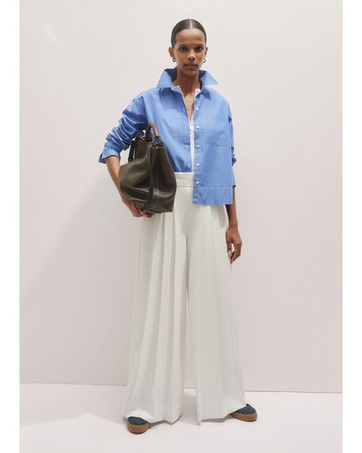 ME+EM Blue Canvas Low Top Sneaker