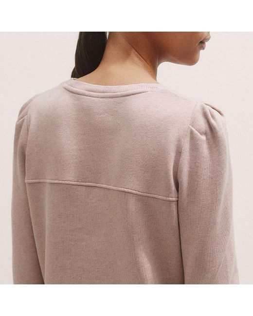 ME+EM Brown Raw Edge Feminine Sweatshirt