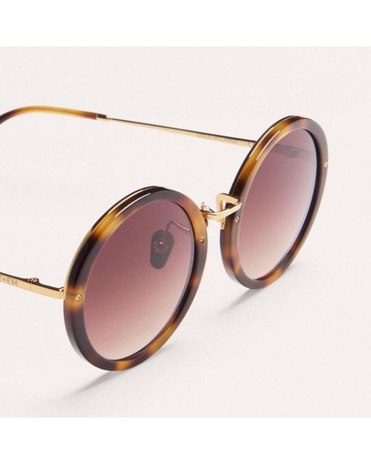 ME+EM Pink Circular Sunglasses Light Tortoiseshell