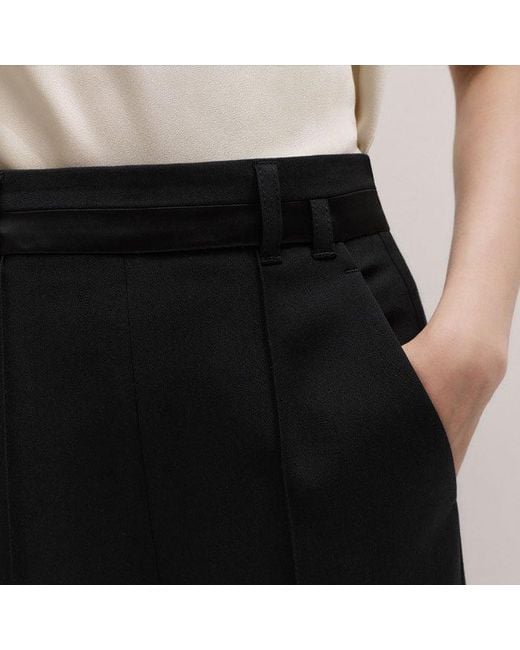 ME+EM Natural Wide Leg Tux Trouser