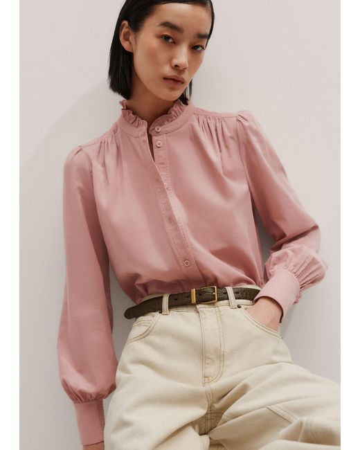 ME+EM Pink Super Soft Micro Cord Blouse