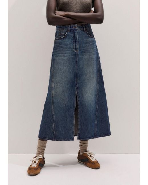 ME+EM Blue Relaxed Maxi Skirt