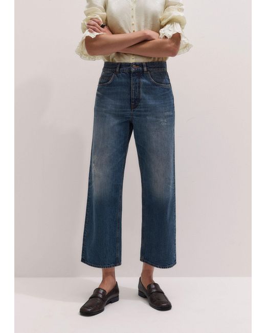 ME+EM Blue Straight Crop Jean
