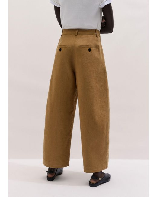 ME+EM Green Textured Barrel Leg Trouser