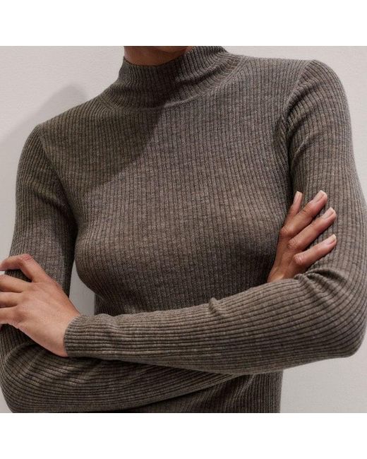 ME+EM Gray Barely There Sweater